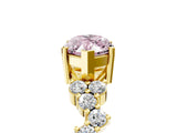 Yellow gold Fancy Pink Marquise Cut Diamond Cluster Pavé Band with Four-Prong Setting_8