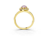 Yellow gold Fancy Pink Marquise Cut Diamond Double Halo Ring with Split Shank and Four-Prong Setting_15