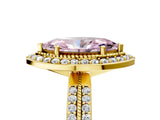 Yellow gold Fancy Pink Marquise Cut Diamond Double Halo Ring with Split Shank and Four-Prong Setting_17