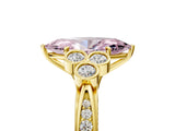 Yellow gold Fancy Pink Marquise  Cut Diamond Engagement Ring with Bezel Set Round Side Stones and Prong Setting_57