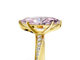 Yellow gold Fancy Pink Marquise Cut Diamond Engagement Ring with Side Stone Accents and Four-Prong Setting_101