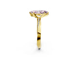 Yellow gold Fancy Pink Marquise Cut Diamond Engagement Ring with Side Stone Accents and Four-Prong Setting_14