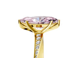 Yellow gold Fancy Pink Marquise Cut Diamond Engagement Ring with Side Stone Accents and Four-Prong Setting_17