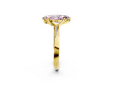 Yellow gold Fancy Pink Marquise Cut Diamond Engagement Ring with Side Stone Accents and Four-Prong Setting_98