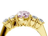 Yellow gold Fancy Pink Marquise  Cut Diamond Five-Stone Prong Set White Gold Ring_36