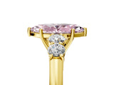 Yellow gold Fancy Pink Marquise  Cut Diamond Five-Stone Prong Set White Gold Ring_37