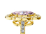 Yellow gold Fancy Pink Marquise Cut Diamond Floral Halo Split Shank Prong Setting Ring_5