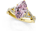 Yellow gold Fancy Pink Marquise Cut Diamond  Halo Twist Band Solitaire Prong Setting Ring_49