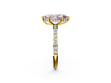 Yellow gold Fancy Pink Marquise  Cut Diamond Pavé Band Ring with Four-Prong Setting_25