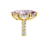 Yellow gold Fancy Pink Marquise  Cut Diamond Pavé Band Ring with Four-Prong Setting_28