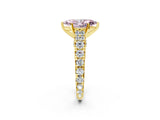 Yellow gold Fancy Pink Marquise  Cut Diamond Pavé Band Solitaire with Four-Prong Setting_20