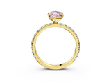 Yellow gold Fancy Pink Marquise  Cut Diamond Pavé Band with Four-Prong Setting_42