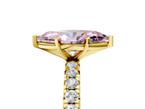 Yellow gold Fancy Pink Marquise  Cut Diamond Pavé Band with Four-Prong Setting_44