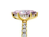 Yellow gold Fancy Pink Marquise Cut Diamond Pave Band Solitaire Ring with Four-Prong Setting_63