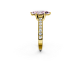 Yellow gold Fancy Pink Marquise  Cut Diamond Pave Band with Four-Prong Setting_38