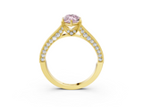 Yellow gold Fancy Pink Marquise  Cut Diamond Pave Band with Four-Prong Setting_39