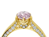 Yellow gold Fancy Pink Marquise  Cut Diamond Pave Band with Four-Prong Setting_40