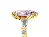 Yellow gold Fancy Pink Marquise  Cut Diamond Ring with Baguette Side Stones, Channel Set Band, and Four-Prong Setting_29