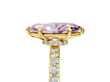 Yellow gold Fancy Pink Marquise  Cut Diamond Ring with Pavé Band and Four-Prong Setting_71