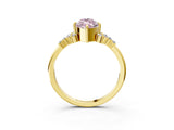 Yellow gold Fancy Pink Marquise Cut Diamond Ring with Side Stones and Four-Prong Setting_81
