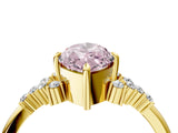 Yellow gold Fancy Pink Marquise Cut Diamond Ring with Side Stones and Four-Prong Setting_82