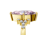 Yellow gold Fancy Pink Marquise Cut Diamond Ring with Side Stones and Four-Prong Setting_83