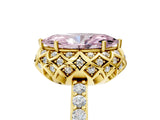 Yellow gold Fancy Pink Marquise Cut Diamond Scalloped Halo Engagement Ring with Round Shared Prong Band_17
