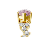 Yellow gold Fancy Pink Marquise Cut Diamond Scattered Round Accent Ring with Prong Setting_18