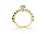 Yellow gold Fancy Pink Marquise Cut Diamond Side Stone Engagement Ring with Four-Prong Setting_51