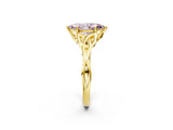 Yellow gold Fancy Pink Marquise Cut Diamond Solitaire Celtic Knot Ring with Four-Prong Setting_62