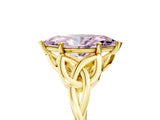 Yellow gold Fancy Pink Marquise Cut Diamond Solitaire Celtic Knot Ring with Four-Prong Setting_65