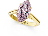 Yellow gold Fancy Pink Marquise Cut Diamond Solitaire Engagement Ring with Cathedral Setting and Four-Prong Mount_105