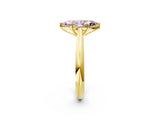 Yellow gold Fancy Pink Marquise Cut Diamond Solitaire Engagement Ring with Cathedral Setting and Four-Prong Mount_106