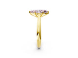 Yellow gold Fancy Pink Marquise Cut Diamond Solitaire Engagement Ring with Cathedral Setting and Four-Prong Mount_44