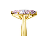 Yellow gold Fancy Pink Marquise Cut Diamond Solitaire Engagement Ring with Cathedral Setting and Four-Prong Mount_47