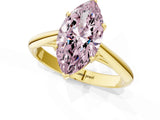 Yellow gold Fancy Pink Marquise Cut Diamond Solitaire Engagement Ring with Cathedral Setting and Four-Prong Mount_91