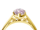 Yellow gold Fancy Pink Marquise Cut Diamond Solitaire Engagement Ring with Cathedral Setting and Four-Prong Mount_94