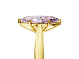 Yellow gold Fancy Pink Marquise Cut Diamond Solitaire Engagement Ring with Cathedral Setting and Four-Prong Mount_95