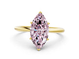 Yellow gold Fancy Pink Marquise Cut Diamond Solitaire Engagement Ring with Classic Band and Four-Prong Setting_12
