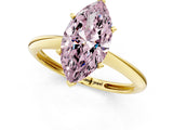 Yellow gold Fancy Pink Marquise Cut Diamond Solitaire Engagement Ring with Classic Band and Four-Prong Setting_13