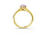 Yellow gold Fancy Pink Marquise Cut Diamond Solitaire Engagement Ring with Classic Band and Four-Prong Setting_15