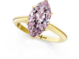 Yellow gold Fancy Pink Marquise Cut Diamond Solitaire Engagement Ring with Classic Band and Four-Prong Setting_37