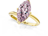 Yellow gold Fancy Pink Marquise Cut Diamond Solitaire Engagement Ring with Four-Prong Setting and Classic Band_21