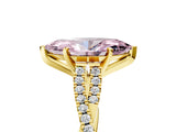 Yellow gold Fancy Pink Marquise Cut Diamond Solitaire Engagement Ring with Twisted Pavé Band and Four-Prong Setting_49