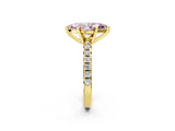 Yellow gold Fancy Pink Marquise Cut Diamond Solitaire Pavé Engagement Ring with Round Band and Prong Setting_80