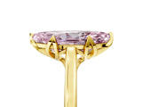 Yellow gold Fancy Pink Marquise Cut Diamond Solitaire Ring with Flower Prong Setting and Classic Band_41