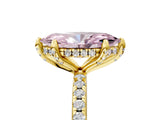 Yellow gold Fancy Pink Marquise Cut Diamond Solitaire Ring with Four-Prong Setting and Pavé Band_8
