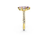 Yellow gold Fancy Pink Marquise Cut Diamond Solitaire Ring with Round  Pavé Band and Four-Prong Setting_38