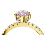 Yellow gold Fancy Pink Marquise Cut Diamond Solitaire Ring with Round  Pavé Band and Four-Prong Setting_40