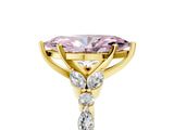 Yellow gold Fancy Pink Marquise Cut Diamond Solitaire Ring with Side Stones and Four-Prong Setting_54